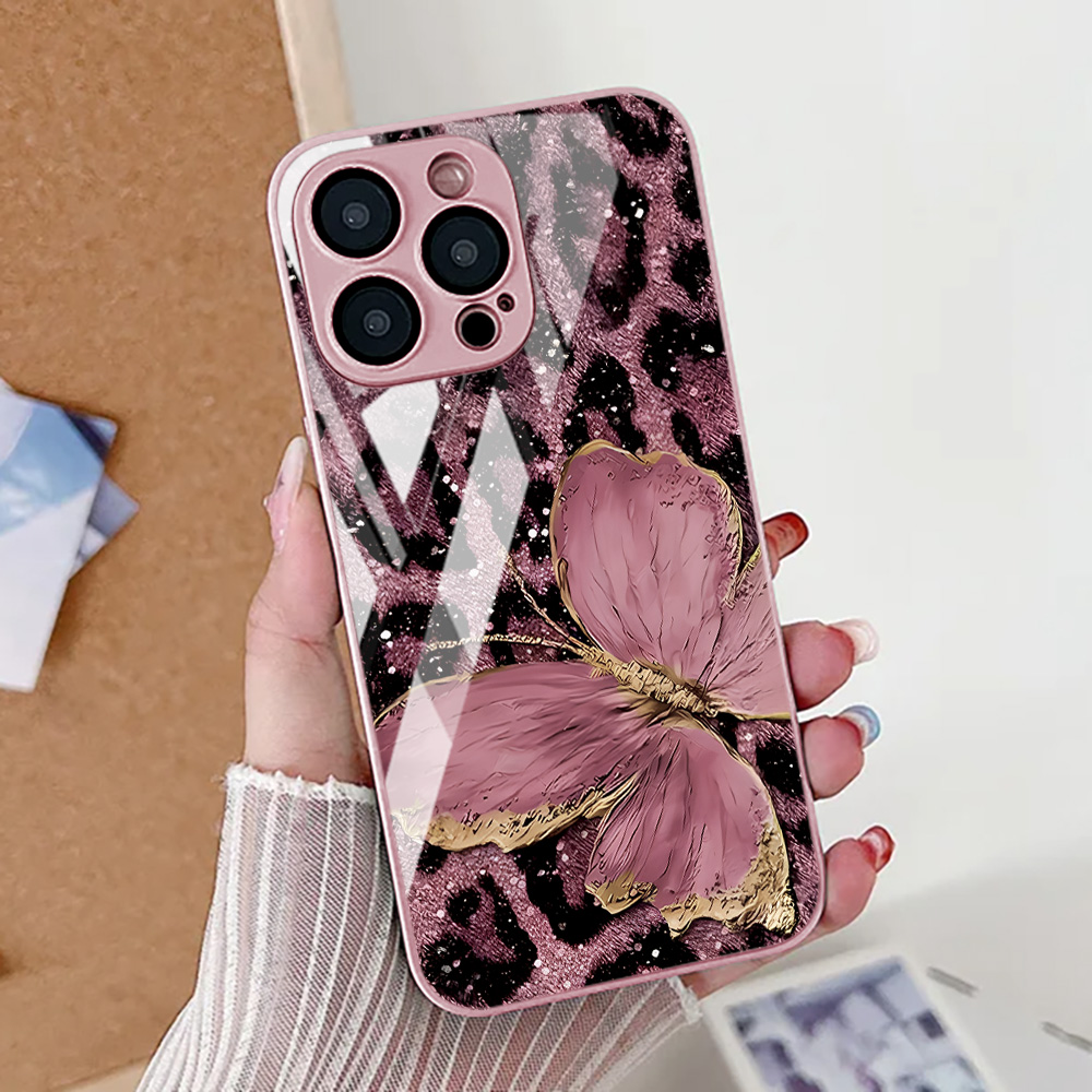 Apple Iphone 16 - Butterfly Leopard Print Phone Case For