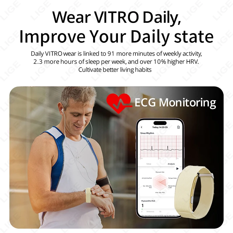 Men Smart Watch ECG Health Blo - Fall Detection Watch 评论和价格